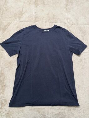Zara Men's Navy Short Sleeve Crewneck Tee
